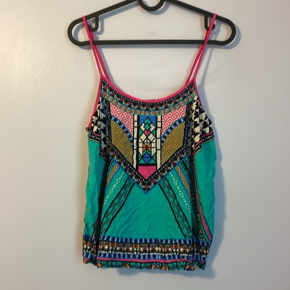 Flying Tomato Boho Geometric Aztec Design Multicolor Rayon Tank Top size L - Picture 1 of 15